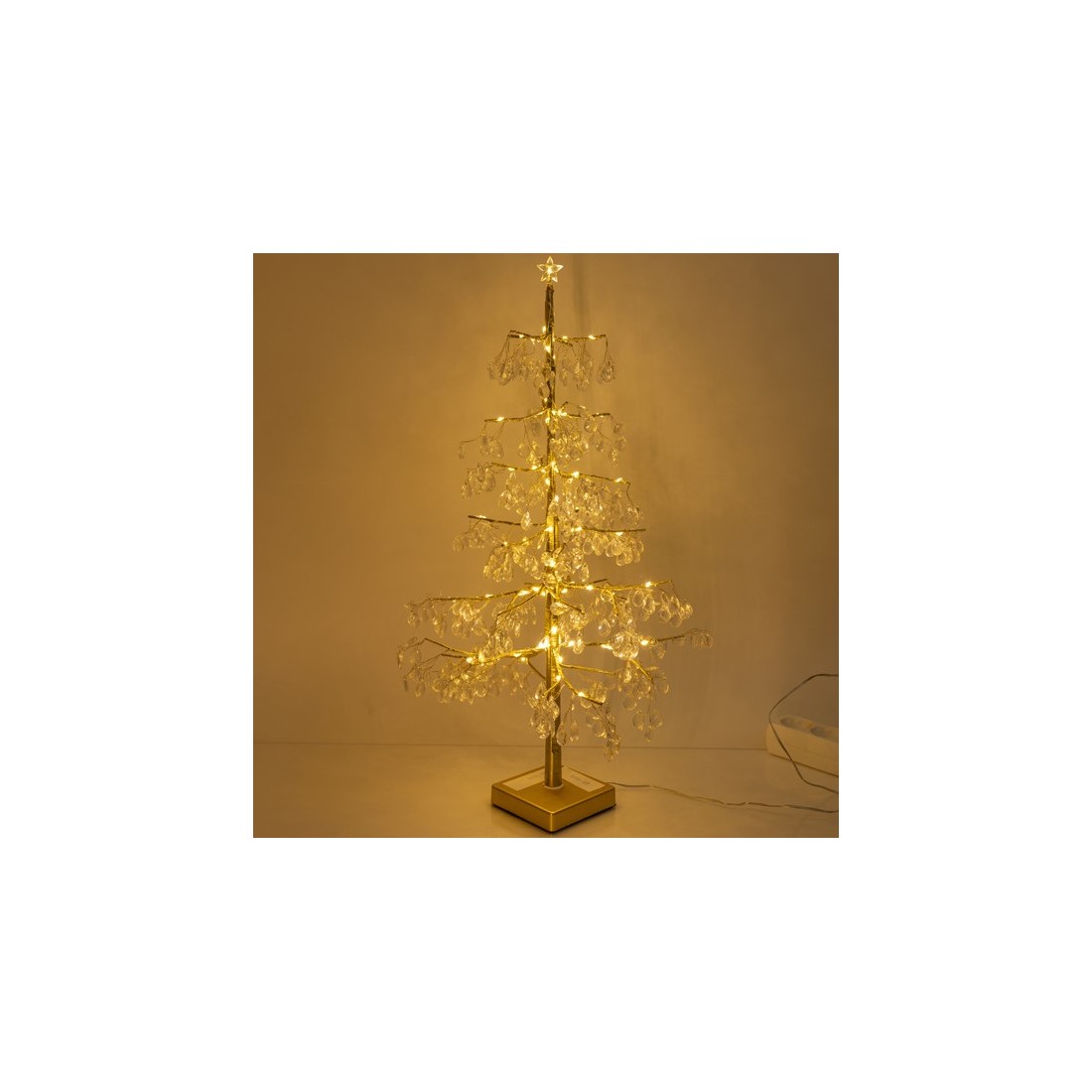 ΑΚΡΥΛΙΚΟ ΣΑΜΠΑΝΙ ΔΕΝΤΡΟ ΜΕ ΑΣΤΕΡΙ ΚΟΡΥΦΗ, 4,5V ΜΕΤΑΣΧΗΜΑΤΙΣΤΗ, 80 ΘΕΡΜΑ ΛΕΥΚΑ MINI LED, 60CM, IP44 600-30547