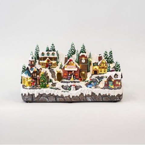 ΧΡΙΣΤΟΥΓΕΝΝΙΑΤΙΚΟ ΧΩΡΙΟ, ΜΕ ΜΕΤΑΣΧΗΜΑΤΙΣΤΗ, 30 LED, ΜΕ ΜΟΥΣΙΚΗ ΚΑΙ ΚΙΝΗΣΗ, 43X20X24CM 600-45618