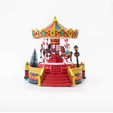 ΚΑΡΟΥΖΕΛ, ΚΟΚΚΙΝΟ-ΠΡΑΣΙΝΟ-ΧΡΥΣΟ, ΜΕ ΑΛΟΓΑ, 11 LED, ΜΕ ΜΕΤΑΣΧΗΜΑΤΙΣΤΗ, ΜΕ ΜΟΥΣΙΚΗ ΚΑΙ ΚΙΝΗΣΗ, 22,3X20,5X23CM 600-45801