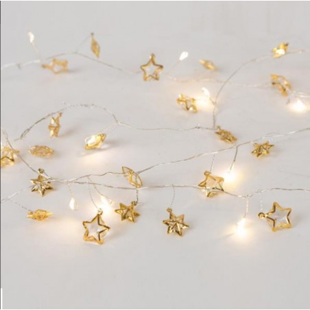 EUROLAMP ΣΕΙΡΑ 20 MINI LED ΜΕ ΔΙΑΚΟΣΜΗΤΙΚΑ ΑΣΤΕΡΙΑ , ΜΠΑΤΑΡΙΑΣ 600-03342