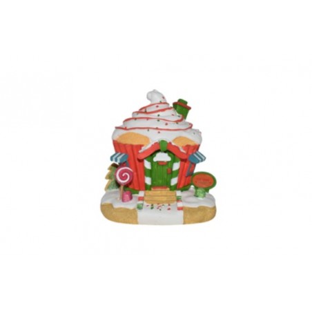 ΧΡΙΣΤΟΥΓΕΝΝΙΑΤΙΚΗ ΠΑΡΑΣΤΑΣΗ CUPCAKE HOUSE,ΔΙΑΚΟΣΜΗΤΙΚΟ ΜΠΑΤΑΡΙΑΣ-USB KOKKINO