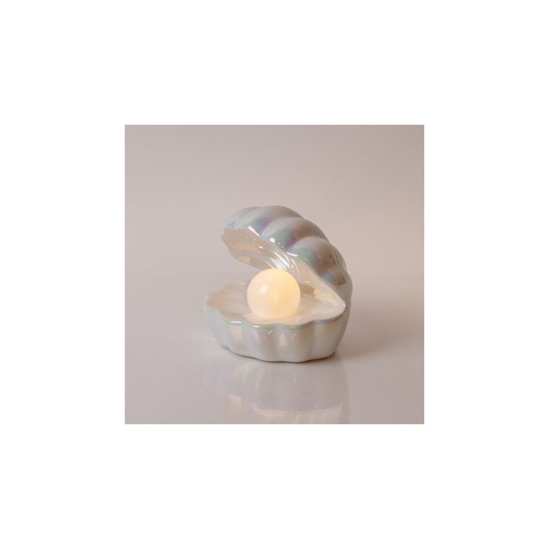 EUROLAMP ΚΕΡΑΜΙΚΟ ΜΑΡΓΑΡΙΤΑΡΙ, ΛΕΥΚΟ, ΦΩΤΙΖΟΜΕΝΟ, ΜΠΑΤΑΡΙΑΣ, 1 ΘΕΡΜΟ ΛΕΥΚΟ LED, 14.7x12.5x14cm 600-41217