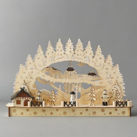 EUROLAMP ΣΠΙΤΑΚΙ ΞΥΛΙΝΟ ΦΩΤΙΖΟΜΕΝΟ, ΘΕΡΜΟ ΛΕΥΚΟ LED, 11 LED, ΜΕ ΧΡΟΝΟΔΙΑΚΟΠΤΗ, ΜΕ ΜΠΑΤΑΡΙΑ, 45*12,5*30CM 600-41655