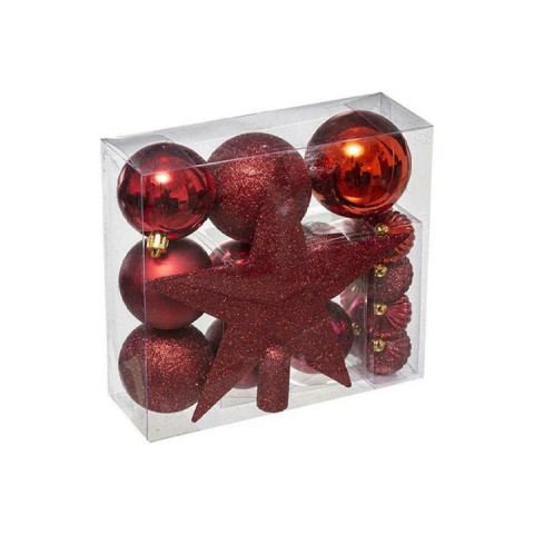 ΣΕΤ ΔΙΑΚΟΣΜΙΣΗΣ ΔΕΝΤΡΟΥ ΠΛΑΣΤΙΚΟ 18 ΤΕΜ ΚΟΚΚΙΝΑ