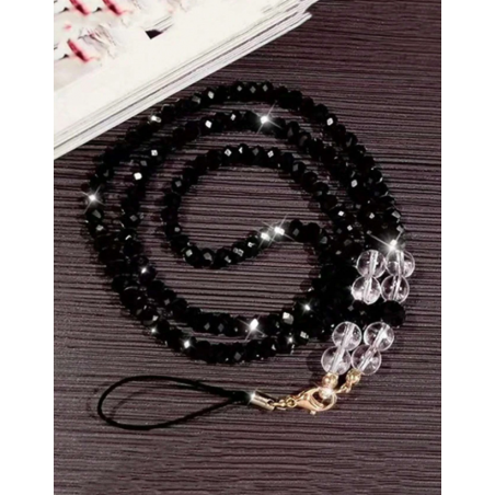 STRAP ΚΙΝΗΤΟΥ ΜΑΥΡΟ ΜΕ ΛΕΥΚΕΣ ΧΑΝΤΡΕΣ