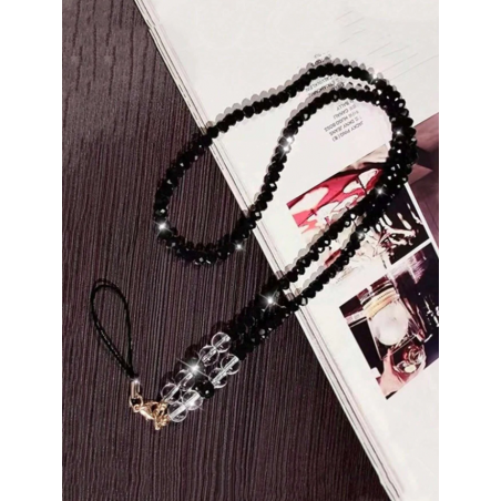 STRAP ΚΙΝΗΤΟΥ ΜΑΥΡΟ ΜΕ ΛΕΥΚΕΣ ΧΑΝΤΡΕΣ