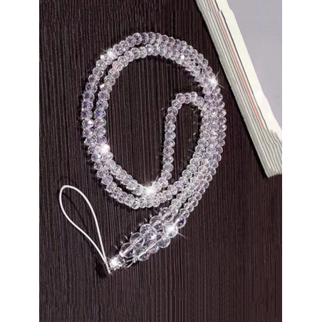 STRAP ΛΑΙΜΟΥ ΜΕ ΧΑΝΤΡΕΣ ΓΙΑ ΚΙΝΗΤΟ ΔΙΑΦΑΝΟ ΛΕΥΚΟ