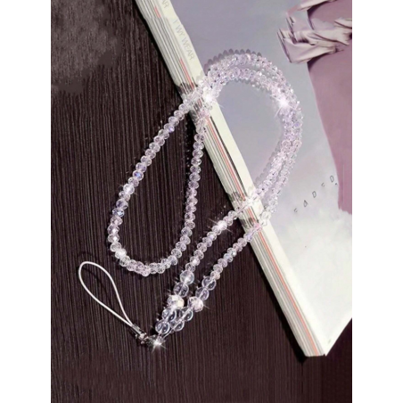 STRAP ΛΑΙΜΟΥ ΜΕ ΧΑΝΤΡΕΣ ΓΙΑ ΚΙΝΗΤΟ ΔΙΑΦΑΝΟ ΛΕΥΚΟ