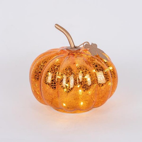 ΓΥΑΛΙΝΗ ΦΩΤΙΖΟΜΕΝΗ ΚΟΛΟΚΥΘΑ, ΧΑΛΚΙΝΗ, 16cm 600-44332