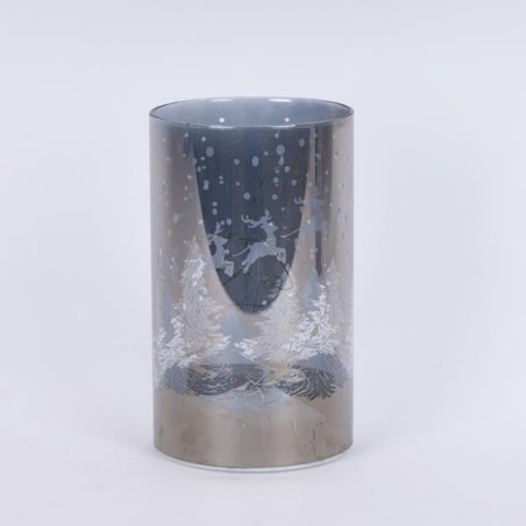 EUROLAMP ΓΥΑΛΙΝΟ ΔΙΑΚΟΣΜΗΤΙΚΟ, ΑΣΗΜΙ, ΦΩΤΙΖΟΜΕΝΟ, ΜΕ ΧΕΙΜΕΡΙΝΗ ΠΑΡΑΣΤΑΣΗ, 9x12cm 600-46059