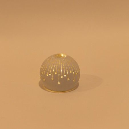 EUROLAMP ΓΥΑΛΙΝΗ ΔΙΑΚΟΣΜΗΤΙΚΗ ΜΠΑΛΑ, ΛΕΥΚΗ ΜΑΤ, ΦΩΤΙΖΟΜΕΝΗ, ΜΕ ΑΣΤΕΡΑΚΙΑ, 10cm 600-46067