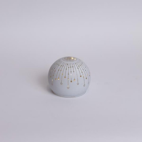 EUROLAMP ΓΥΑΛΙΝΗ ΔΙΑΚΟΣΜΗΤΙΚΗ ΜΠΑΛΑ, ΛΕΥΚΗ ΜΑΤ, ΦΩΤΙΖΟΜΕΝΗ, ΜΕ ΑΣΤΕΡΑΚΙΑ, 15cm 600-46068