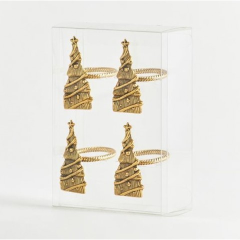 EUROLAMP ΔΑΧΤΥΛΙΔΙ ΠΕΤΣΕΤΑΣ, ΜΕΤΑΛΛΙΚΟ, ΜΕ ΧΡΥΣΟ ΔΕΝΤΡΑΚΙ, ΣΕΤ 4ΤΜΧ