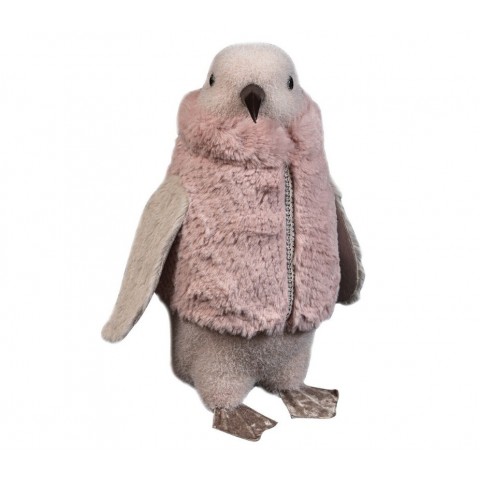 LIANOS ΧΡΙΣΤΟΥΓΕΝΝΙΑΤΙΚΗ ΦΙΓΟΥΡΑ ΠΙΓΚΟΥΙΝΟΣ ΡΟΖ 30CM ( 23734 )