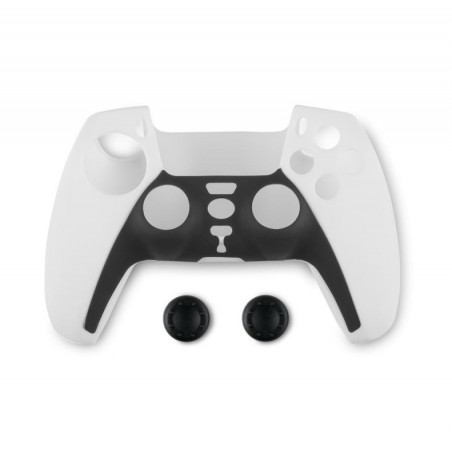 Spartan Gear - Controller Silicon Skin Cover and Thumb Grips (συμβατό με Playstation 5) (Black/White)
