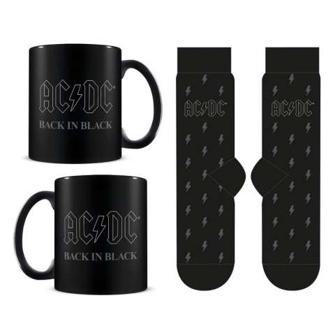 PYRAMID ΣΕΤ ΚΟΥΠΑ ΜΕ ΚΑΛΤΣΕΣ AC/DC (BACK IN BLACK) MUG & SOCK SET (GP86989)