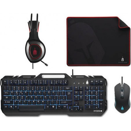 SPARTAN GEAR HYDRA II GAMING COMBO ( KEYBOARD , MOUSE , HEADSET , MOUSEPAD ) FOR PC