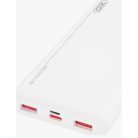 XO Power Bank 20000mAh 20W με 2 Θύρες USB-A και Θύρα USB-C, Power Delivery, Λευκό (XO-PR127WH)