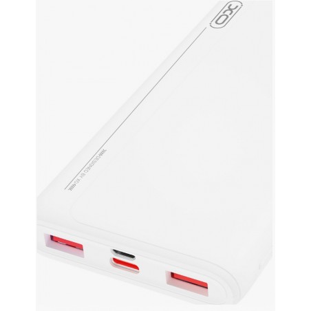 XO Power Bank 20000mAh 20W με 2 Θύρες USB-A και Θύρα USB-C, Power Delivery, Λευκό (XO-PR127WH)