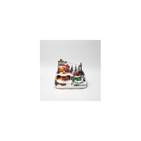 EUROLAMP ΧΡΙΣΤΟΥΓΕΝΝΙΑΤΙΚΟ ΧΩΡΙΟ, ΜΕ ΔΥΟ ΚΙΝΗΣΕΙΣ, ΦΩΤΙΖΟΜΕΝΟ, ΜΠΑΤΑΡΙΑΣ, 23.5x16x17cm (600-48105)