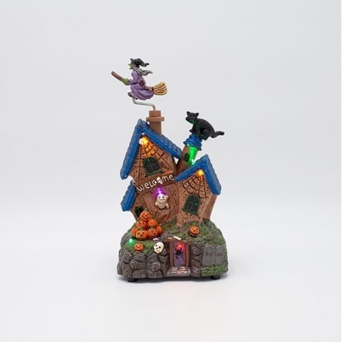 EUROLAMP ΣΠΙΤΑΚΙ ΜΑΓΙΣΣΑΣ, ΜΕ ΦΩΣ ΚΑΙ ΚΙΝΗΣΗ, ΜΠΑΤΑΡΙΑΣ, HALLOWEEN, 13x11.7x23.9cm (600-47940)