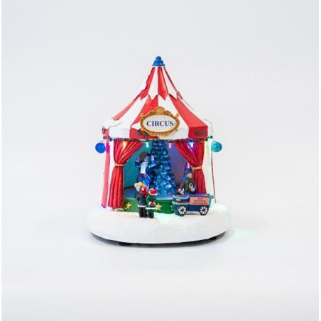 EUROLAMP ΧΡΙΣΤΟΥΓΕΝΝΙΑΤΙΚΗ ΣΚΗΝΗ ΤΣΙΡΚΟΥ, 10 LED, ΜΕ ΜΕΤΑΣΧΗΜΑΤΙΣΤΗ, ΜΕ ΜΟΥΣΙΚΗ ΚΑΙ ΚΙΝΗΣΗ, 21,5x21x24,5cm (600-45803)