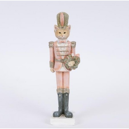 EUROLAMP ΔΙΑΚΟΣΜΗΤΙΚΟ ΠΟΛΥΡΕΖΙΝ, ΓΑΤΑ ΣΤΡΑΤΙΩΤΗΣ, ΡΟΖ, 6,5x5x23cm (600-46339)