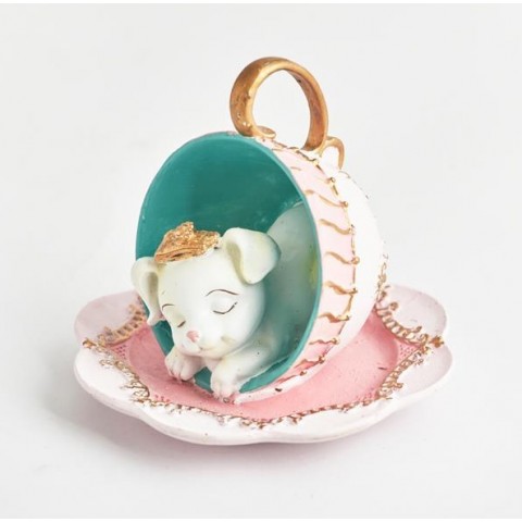 EUROLAMP ΔΙΑΚΟΣΜΗΤΙΚΗ ΚΟΥΠΑ ΜΕ ΣΚΥΛΑΚΙ, ΡΟΖ , 10x11cm (600-43982)