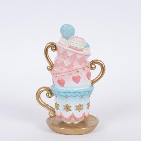 EUROLAMP ΔΙΑΚΣΜΗΤΙΚΟ ΠΟΛΥΡΕΖΙΝ ΦΛΥΤΖΑΝΑΚΙΑ ΜΕ MACARONS, ΡΟΖ, 9x11.5x18cm (600-46272)