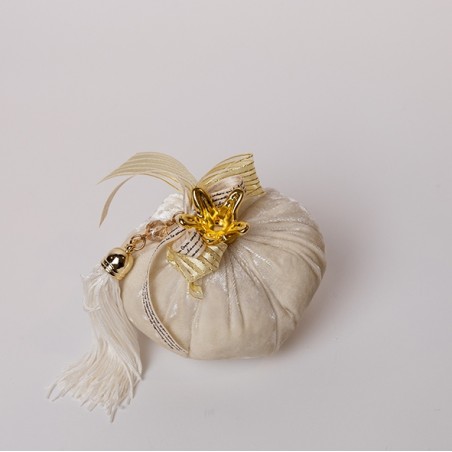 EUROLAMP ΡΟΔΙ, ΒΕΛΟΥΔΙΝΟ, ΜΠΕΖ, ΜΕ ΧΡΥΣΕΣ ΛΕΠΤΟΜΕΡΕΙΕΣ, 10cm (600-46617)