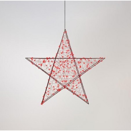 EUROLAMP ΑΣΤΕΡΙ ΦΩΤΙΖΟΜΕΝΟ 78cm, ΜΕΤΑΣΧΗΜΑΤΙΣΤΗ, ΜΑΥΡΟΣ ΣΚΕΛΕΤΟΣ, ΜΑΥΡΟ ΧΑΛΚΙΝΟ ΚΑΛΩΔΙΟ, ΚΟΚΚΙΝΟ LED, IP44 (600-22521)