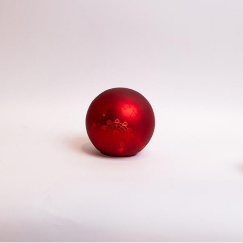 EUROLAMP ΓΥΑΛΙΝΗ ΔΙΑΚΟΣΜΗΤΙΚΗ ΜΠΑΛΑ, ΚΟΚΚΙΝΗ ΜΑΤ, ΦΩΤΙΖΟΜΕΝΗ, ΜΕ ΛΟΥΝΑ ΠΑΡΚ, 15cm (600-46066)