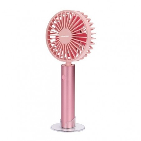 EUROLAMP ΑΝΕΜΙΣΤΗΡΑΣ ΧΕΙΡΟΣ ΕΠΑΝΑΦΟΡΤΙΖΟΜΕΝΟΣ ΜΕ USB Φ10 2000mAh ΡΟΖ 300-20552