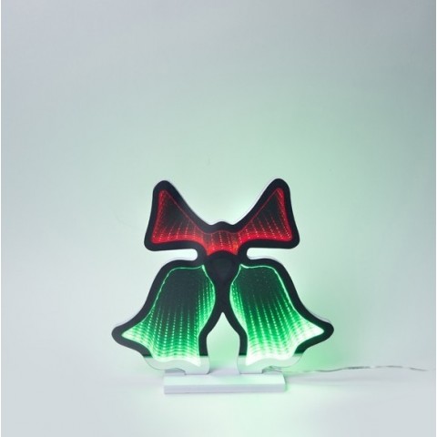 EUROLAMP ΚΑΜΠΑΝΕΣ 29x27cm, ΔΙΑΚΟΣΜΗΤΙΚΟ ΣΧΕΔΙΟ ΜΕ LED ΤΑΙΝΙΑ, ΜΕΤΑΣΧΗΜΑΤΙΣΤΗ, ΠΡΑΣΙΝΟ & ΚΟΚΚΙΝΟ LED, IP44 (600-48017)