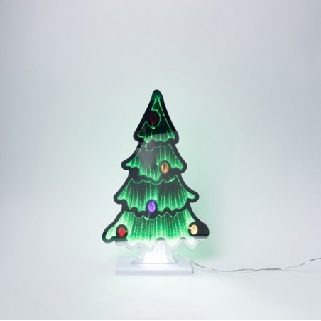 EUROLAMP ΧΡΙΣΤΟΥΓΕΝΝΙΑΤΙΚΟ ΔΕΝΤΡΟ 40x25cm, ΔΙΑΚΟΣΜΗΤΙΚΟ ΣΧΕΔΙΟ ΜΕ LED ΤΑΙΝΙΑ, ΜΕΤΑΣΧΗΜΑΤΙΣΤΗ, ΧΡΩΜΑΤΙΣΤΟ LED, IP44 (600-48019)