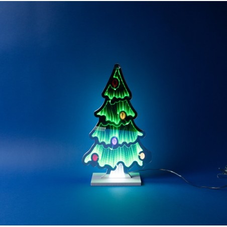 EUROLAMP ΧΡΙΣΤΟΥΓΕΝΝΙΑΤΙΚΟ ΔΕΝΤΡΟ 40x25cm, ΔΙΑΚΟΣΜΗΤΙΚΟ ΣΧΕΔΙΟ ΜΕ LED ΤΑΙΝΙΑ, ΜΕΤΑΣΧΗΜΑΤΙΣΤΗ, ΧΡΩΜΑΤΙΣΤΟ LED, IP44 (600-48019)