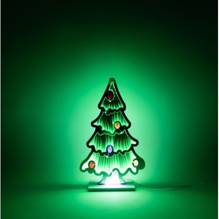 EUROLAMP ΧΡΙΣΤΟΥΓΕΝΝΙΑΤΙΚΟ ΔΕΝΤΡΟ 40x25cm, ΔΙΑΚΟΣΜΗΤΙΚΟ ΣΧΕΔΙΟ ΜΕ LED ΤΑΙΝΙΑ, ΜΕΤΑΣΧΗΜΑΤΙΣΤΗ, ΧΡΩΜΑΤΙΣΤΟ LED, IP44 (600-48019)