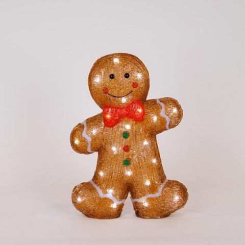 EUROLAMP ΑΚΡΥΛΙΚΟΣ GINGERBREAD, ΜΕΤΑΣΧΗΜΑΤΙΣΤΗ, 40 ΛΕΥΚΑ LED, 28x8x37cm, ΠΡΟΕΚΤΑΣΗ ΠΑΡΟΧΗΣ 5m, IP44 (600-47214)