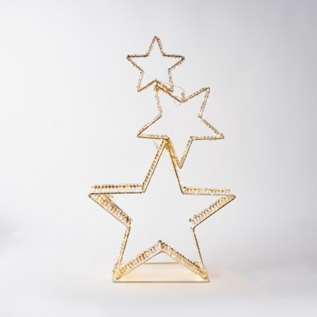 EUROLAMP ΦΩΤΙΖΟΜΕΝΑ ΧΡΥΣΑ ΑΣΤΕΡΙΑ 82cm , ΜΕΤΑΣΧΗΜΑΤΙΣΤΗ, ΑΣΗΜΙ ΚΑΛΩΔΙΟ, ΧΡΥΣΟΣ ΣΚΕΛΕΤΟΣ, ΘΕΡΜΟ ΛΕΥΚΟ LED, IP44 (600-22576)