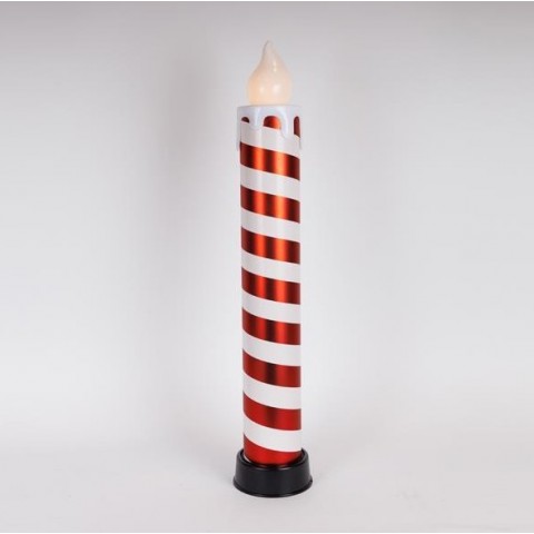 EUROLAMP ΚΕΡΙ ΦΩΤΙΖΟΜΕΝΟ 14x82cm, ΚΟΚΚΙΝΟ & ΑΣΠΡΟ, ΜΕ ΚΙΝΗΣΗ ΣΤΗ ΦΛΟΓΑ, 6 ΘΕΡΜΑ ΛΕΥΚΑ LED, IP44 (600-47236)