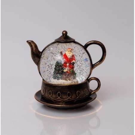 EUROLAMP ΦΩΤΙΖΟΜΕΝΗ ΚΑΦΕ ΤΣΑΓΙΕΡΑ, ΜΕ ΝΕΡΟ ΣΤΟ ΕΣΩΤΕΡΙΚΟ, 1 ΘΕΡΜΟ ΛΕΥΚΟ LED, 19*15*19cm, IP20 (600-47216)