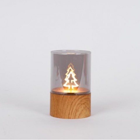 EUROLAMP ΦΩΤΙΖΩΜΕΝΟ ΓΥΑΛΙΝΟ ΔΙΑΚΟΣΜΗΤΙΚΟ, ΜΕ ΔΕΝΤΡΟ ΣΤΟ ΕΣΩΤΕΡΙΚΟ, ΘΕΡΜΑ ΛΕΥΚΑ LED, 8x12,5cm, IP44 (600-47239)