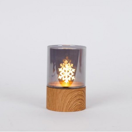 EUROLAMP ΦΩΤΙΖΩΜΕΝΟ ΓΥΑΛΙΝΟ ΔΙΑΚΟΣΜΗΤΙΚΟ, ΜΕ ΧΙΟΝΟΝΙΦΑΔΑ ΣΤΟ ΕΣΩΤΕΡΙΚΟ, ΘΕΡΜΑ ΛΕΥΚΑ LED, 8x12,5cm, IP44 (600-47240)