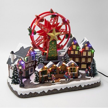 EUROLAMP ΧΡΙΣΤΟΥΓΕΝΝΙΑΤΙΚΗ ΠΛΑΤΕΙΑ, ΜΕ ΡΟΔΑ, ΜΕ ΜΕΤΑΣΧΗΜΑΤΙΣΤΗ, 40x21x31cm (600-48107)