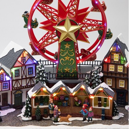 EUROLAMP ΧΡΙΣΤΟΥΓΕΝΝΙΑΤΙΚΗ ΠΛΑΤΕΙΑ, ΜΕ ΡΟΔΑ, ΜΕ ΜΕΤΑΣΧΗΜΑΤΙΣΤΗ, 40x21x31cm (600-48107)