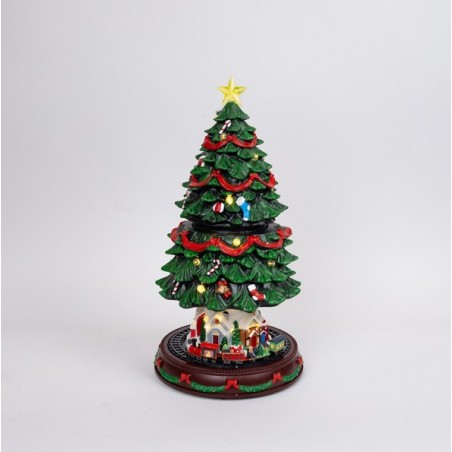 EUROLAMP ΧΡΙΣΤΟΥΓΕΝΝΙΑΤΙΚΟ ΔΕΝΤΡΟ ΠΟΥ ΑΝΕΒΟΚΑΤΕΒΑΙΝΕΙ, ΜΕ ΜΟΥΣΙΚΗ, ΚΙΝΗΣΗ, ΜΕ ΜΕΤΑΣΧΗΜΑΤΙΣΤΗ, 23.5x23.5x45x.5cm (600-48077)