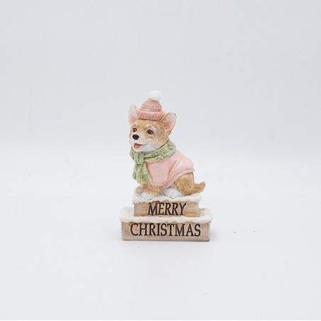 EUROLAMP ΔΙΑΚΟΣΜΗΤΙΚΟ ΠΟΛΥΡΕΖΙΝ, ΣΚΥΛΑΚΙ ΜΕ ΡΟΖ ΣΚΟΥΦΟ, 7.5x11.5cm (600-46943)