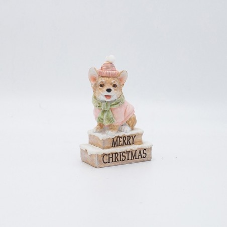 EUROLAMP ΔΙΑΚΟΣΜΗΤΙΚΟ ΠΟΛΥΡΕΖΙΝ, ΣΚΥΛΑΚΙ ΜΕ ΡΟΖ ΣΚΟΥΦΟ, 7.5x11.5cm (600-46943)