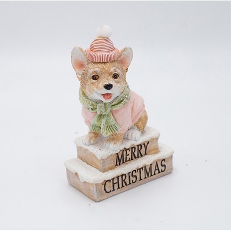 EUROLAMP ΔΙΑΚΟΣΜΗΤΙΚΟ ΠΟΛΥΡΕΖΙΝ, ΣΚΥΛΑΚΙ ΜΕ ΡΟΖ ΣΚΟΥΦΟ, 7.5x11.5cm (600-46943)