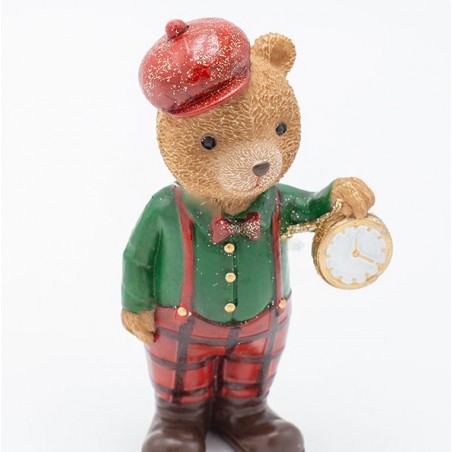 EUROLAMP ΔΙΑΚΟΣΜΗΤΙΚΟ ΠΟΛΥΡΕΖΙΝ, ΑΡΚΟΥΔΑΚΙ VINTAGE ΜΕ ΚΑΡΟ ΠΡΑΣΙΝΟ ΠΟΥΚΑΜΙΣΟ, 7x12.5cm (600-46961)